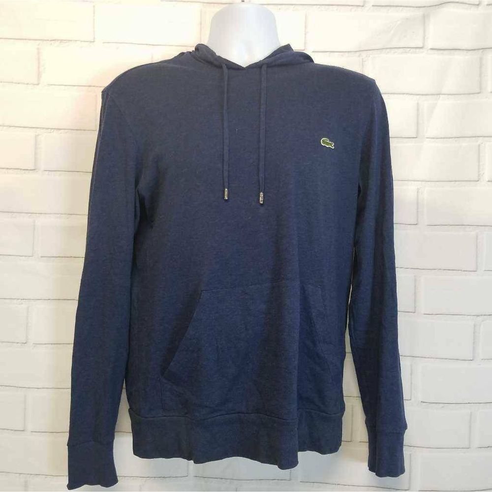 NWOT Lacoste Hoodie Blue Heathered Drawstring S